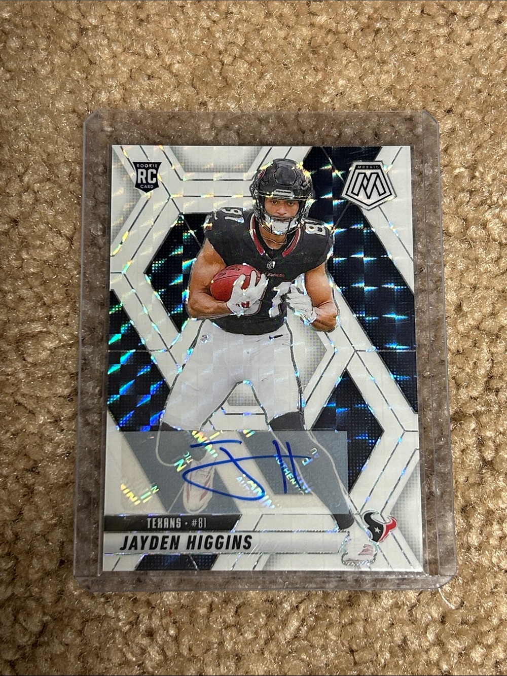 2025 Mosiac White Jayden Higgins #346 Sticker Autograph 19/25 Card